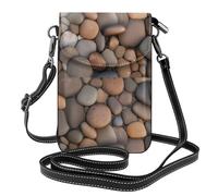 YYHWHJDE Small Cell Phone Purse 7.6x4.9in Pebbles In The Beach Pattern Leather Crossbody Flap Phone Case For Women, Perfect For Walking, Camping