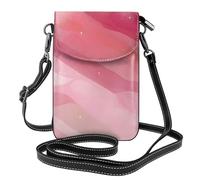 YYHWHJDE Small Cell Phone Purse 7.6x4.9in Pink Gradient Style Pattern Leather Crossbody Flap Phone Case For Women, Perfect For Walking, Camping