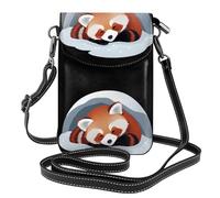 YYHWHJDE Small Cell Phone Purse 7.6x4.9in Red Panda Sleeping In Snow Cave Picture Leather Crossbody Flap Phone Case For Women, Perfect For Walking, Camping