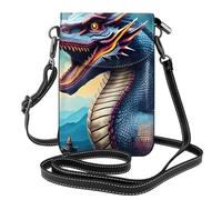 YYHWHJDE Small Cell Phone Purse 7.6x4.9in Roaring Dragon Picture Leather Crossbody Flap Phone Case For Women, Perfect For Walking, Camping Black