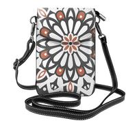 YYHWHJDE Small Cell Phone Purse 7.6x4.9in Rotating Icons Pattern Leather Crossbody Flap Phone Case For Women, Perfect For Walking, Camping