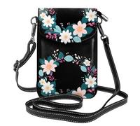 YYHWHJDE Small Cell Phone Purse 7.6x4.9in Seven Beautiful Flowers Picture Leather Crossbody Flap Phone Case For Women, Perfect For Walking, Camping