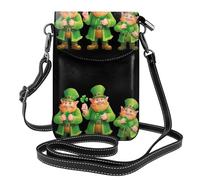 YYHWHJDE Small Cell Phone Purse 7.6x4.9in Shamrock Green Dwarf Picture Leather Crossbody Flap Phone Case For Women, Perfect For Walking, Camping