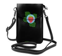 YYHWHJDE Small Cell Phone Purse 7.6x4.9in Small Strawberry On Morning Glory Pattern Leather Crossbody Flap Phone Case For Women, Perfect For Walking, Camping