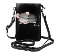 YYHWHJDE Small Cell Phone Purse 7.6x4.9in Snoring Little Mouse Pattern Leather Crossbody Flap Phone Case For Women, Perfect For Walking, Camping