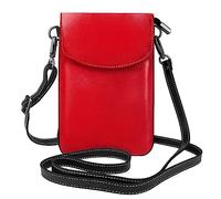 YYHWHJDE Small Cell Phone Purse 7.6x4.9in Solid Color Red Pattern Leather Crossbody Flap Phone Case For Women, Perfect For Walking, Camping