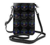 YYHWHJDE Small Cell Phone Purse 7.6x4.9in Spider Web Bat Pumpkin Pattern Leather Crossbody Flap Phone Case For Women, Perfect For Walking, Camping