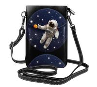 YYHWHJDE Small Cell Phone Purse 7.6x4.9in Starry Sky Astronaut Pattern Leather Crossbody Flap Phone Case For Women, Perfect For Walking, Camping