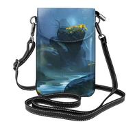 YYHWHJDE Small Cell Phone Purse 7.6x4.9in Stone Wild Chrysanthemums Pattern Leather Crossbody Flap Phone Case For Women, Perfect For Walking, Camping