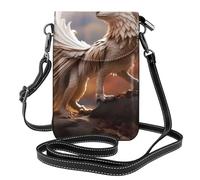 YYHWHJDE Small Cell Phone Purse 7.6x4.9in Strange Beasts Pattern Leather Crossbody Flap Phone Case For Women, Perfect For Walking, Camping