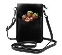 YYHWHJDE Small Cell Phone Purse 7.6x4.9in Strawberry Flavored Chestnuts Pattern Leather Crossbody Flap Phone Case For Women, Perfect For Walking, Camping