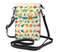 YYHWHJDE Small Cell Phone Purse 7.6x4.9in Stylish Learning Alphabets With Dinosaurs Pattern Leather Crossbody Flap Phone Case For Women, Perfect For Walking, Camping