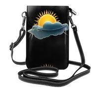 YYHWHJDE Small Cell Phone Purse 7.6x4.9in Sun On The Clouds Pattern Leather Crossbody Flap Phone Case For Women, Perfect For Walking, Camping