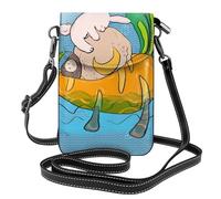 YYHWHJDE Small Cell Phone Purse 7.6x4.9in Sunflower Seeds And Rabbits Pattern Leather Crossbody Flap Phone Case For Women, Perfect For Walking, Camping