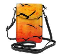 YYHWHJDE Small Cell Phone Purse 7.6x4.9in Sunrise On The Sea Pattern Leather Crossbody Flap Phone Case For Women, Perfect For Walking, Camping