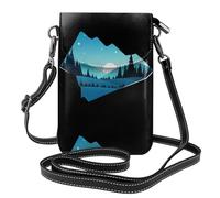YYHWHJDE Small Cell Phone Purse 7.6x4.9in Sunset On The Glass Shards Pattern Leather Crossbody Flap Phone Case For Women, Perfect For Walking, Camping