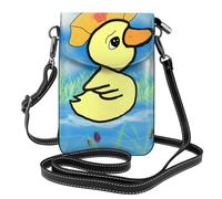 YYHWHJDE Small Cell Phone Purse 7.6x4.9in Swimming Duckling Pattern Leather Crossbody Flap Phone Case For Women, Perfect For Walking, Camping Black