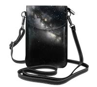 YYHWHJDE Small Cell Phone Purse 7.6x4.9in The Bright Starry Sky Picture Leather Crossbody Flap Phone Case For Women, Perfect For Walking, Camping