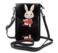 YYHWHJDE Small Cell Phone Purse 7.6x4.9in The Bunny'S Beautiful Red Dress Pattern Leather Crossbody Flap Phone Case For Women, Perfect For Walking, Camping