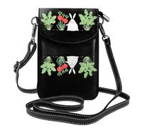 YYHWHJDE Small Cell Phone Purse 7.6x4.9in The Carrot Garden Of The Little Fat Rabbit Pattern Leather Crossbody Flap Phone Case For Women, Perfect For Walking, Camping