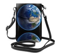YYHWHJDE Small Cell Phone Purse 7.6x4.9in The Earth Of Hope Pattern Leather Crossbody Flap Phone Case For Women, Perfect For Walking, Camping Black