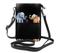 YYHWHJDE Small Cell Phone Purse 7.6x4.9in The Little Ant And The Elephant Pattern Leather Crossbody Flap Phone Case For Women, Perfect For Walking, Camping