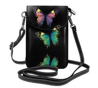 YYHWHJDE Small Cell Phone Purse 7.6x4.9in The Opposite Butterfly Pattern Leather Crossbody Flap Phone Case For Women, Perfect For Walking, Camping