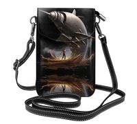 YYHWHJDE Small Cell Phone Purse 7.6x4.9in The Power Of A Tornado Pattern Leather Crossbody Flap Phone Case For Women, Perfect For Walking, Camping Black