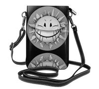 YYHWHJDE Small Cell Phone Purse 7.6x4.9in The Smile Of The End Of The World Pattern Leather Crossbody Flap Phone Case For Women, Perfect For Walking, Camping