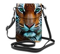 YYHWHJDE Small Cell Phone Purse 7.6x4.9in Tiger'S Gaze Pattern Leather Crossbody Flap Phone Case For Women, Perfect For Walking, Camping