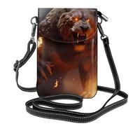 YYHWHJDE Small Cell Phone Purse 7.6x4.9in Two Monsters Pattern Leather Crossbody Flap Phone Case For Women, Perfect For Walking, Camping