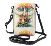 YYHWHJDE Small Cell Phone Purse 7.6x4.9in Umbrella Mushroom Pattern Leather Crossbody Flap Phone Case For Women, Perfect For Walking, Camping