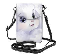 YYHWHJDE Small Cell Phone Purse 7.6x4.9in White Cartoon Bunny Pattern Leather Crossbody Flap Phone Case For Women, Perfect For Walking, Camping