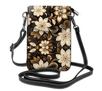 YYHWHJDE Small Cell Phone Purse 7.6x4.9in White Seven Petal Flower Pattern Leather Crossbody Flap Phone Case For Women, Perfect For Walking, Camping