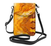 YYHWHJDE Small Cell Phone Purse 7.6x4.9in Yellow Runner Pattern Leather Crossbody Flap Phone Case For Women, Perfect For Walking, Camping