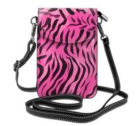 YYHWHJDE Small Cell Phone Purse 7.6x4.9in Zebra Tiger Leopard Pink Pattern Leather Crossbody Flap Phone Case For Women, Perfect For Walking, Camping
