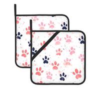 YYHWHJDE Small footprints Pattern Square Insulated Pot Mat 2-piece Thick Durable for Heat Insulation for Microwave, Oven, and Outdoor Grilling