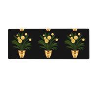 YYHWHJDE Small Potted Plants That Burst Gold Coins Prints Extra Large Mouse pad Mousepad Computer Office Gaming Keyboard Thickened Version 12x31.5in