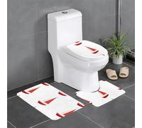 YYHWHJDE Small red sailboat Picture Anti slip floor mat three piece set bathroom carpet anti slip durable