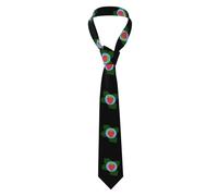 YYHWHJDE Small strawberry on morning glory Pattern Men's Necktie for Business, Daily Wear, Work, Birthdays, Weddings, Parties, Banquets Easy Care 57X3.1 In