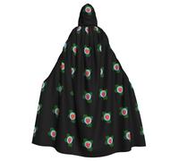 YYHWHJDE Small Strawberry On Morning Glory Picture Halloween Adult Hooded Cape Cloak No Zipper, Comfortable For Costume Parties