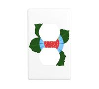 YYHWHJDE Small Strawberry on Morning Glory Prints Double Socket Wall Panel Electrical Socket Cover Plate Shatter Decoration Durable 4.5x2.76in