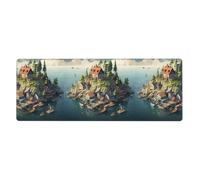 YYHWHJDE Small Town On The Island Prints Extra Large Mouse Pad Strong Adhesion, Durable, Precise Locking Edge 12x31.5in