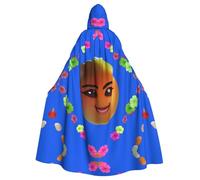 YYHWHJDE Smiley Yellow Pear Picture Halloween Adult Hooded Cloak for Role-Playing, Costumes, and Theme Parties