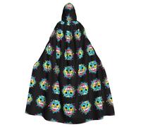 YYHWHJDE Smiling faces Picture Halloween Adult Hooded Cape Large Hooded Cloak with Bow Tie, No Zipper