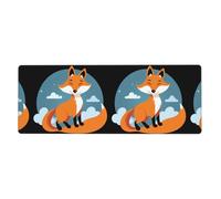 YYHWHJDE Smiling Fox Picture Extra Large Mouse Pad, Computer Office Anti Slip Gaming Keyboard Thickened Version 12x31.5in