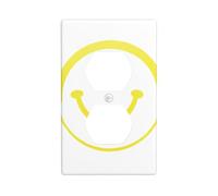 YYHWHJDE Smiling Towards The Future Picture Double Socket Wall Panel Decorative is Durable and Suitable for Socket Light Switch Accessories 4.5x2.76in