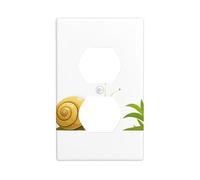 YYHWHJDE Snail and The Grass Picture Double Socket Wall Panel Decorative is Durable and Suitable for Socket Light Switch Accessories 4.5x2.76in