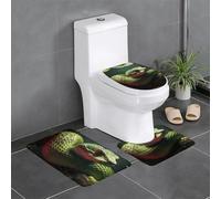 YYHWHJDE Snake Picture Anti slip floor mat three piece set bathroom carpet anti slip durable