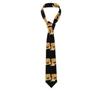 YYHWHJDE Snoring Cartoon Toast Pattern Men's Necktie for Business, Daily Wear, Work, Birthdays, Weddings, Parties, Banquets Easy Care 57X3.1 In